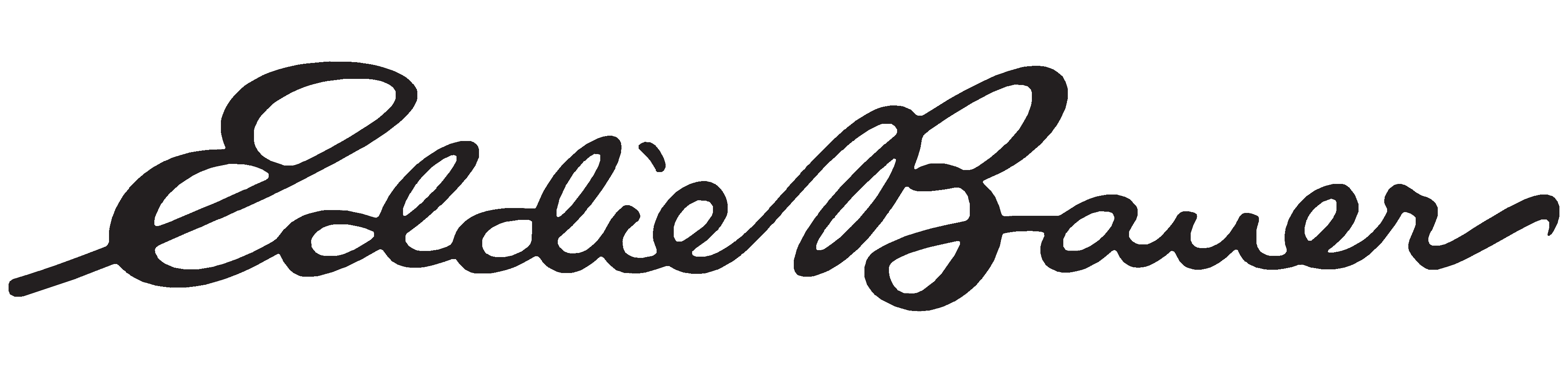 Eddie Bauer outdoor clothing brand logo in black script